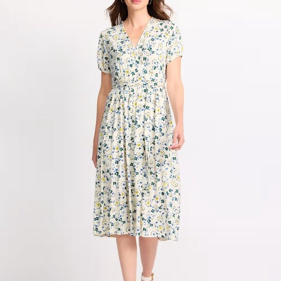 Puff Sleeve Wrap Dress - Picture 1 of 3